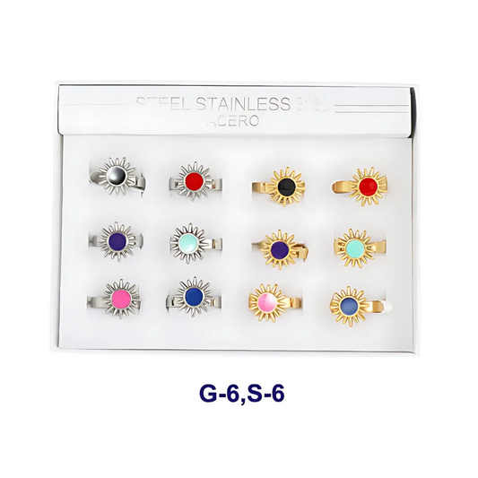 TR1553 - Stainless Steel Enamel Sun Ring