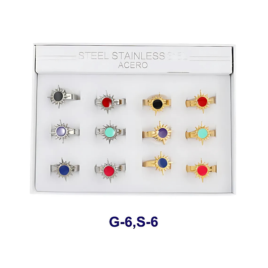 TR1555 - Stainless Steel Enamel Sun Ring