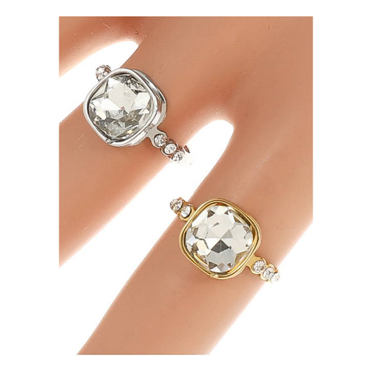 TR1561 - Stainless Steel Diamond Ring