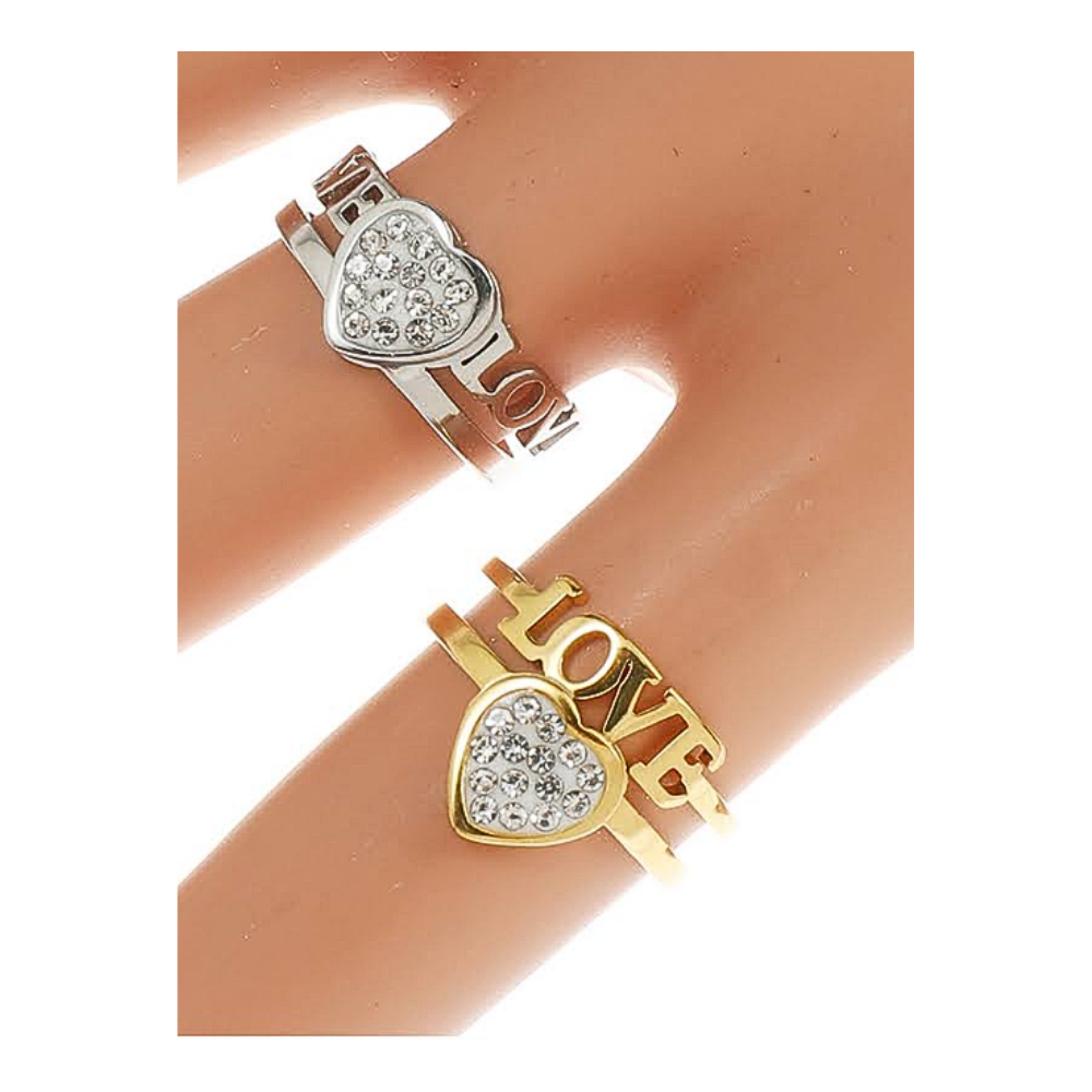 TR1571 - Stainless Steel Heart Ring