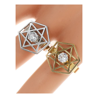 TR1618 - Stainless Steel Star Of David Ring