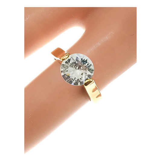 TR1627S - Stainless Steel Diamond Ring