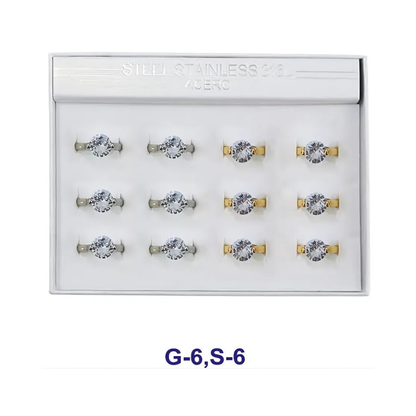 TR1627S - Stainless Steel Diamond Ring