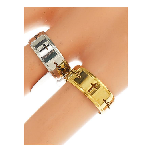 TR1652 - Stainless Steel Cross Ring