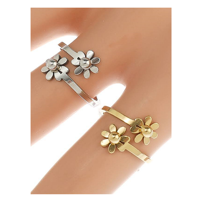 TR1657 - Stainless Steel Flower Ring