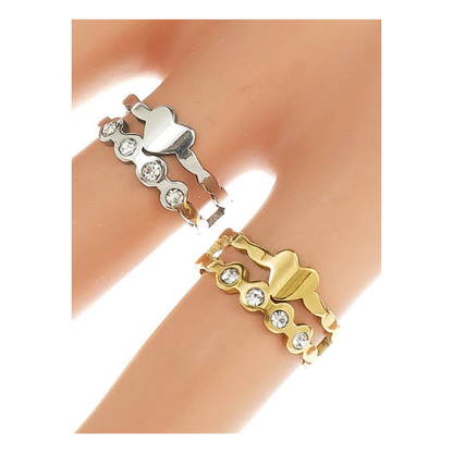 TR1661 - Stainless Steel Heart Ring