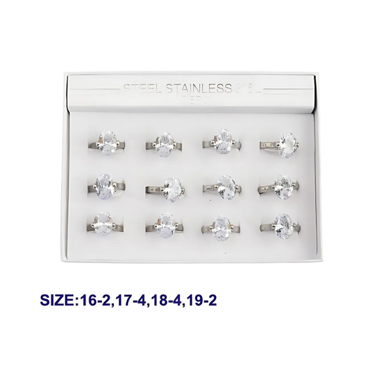 TR1666S - Stainless Steel Diamond Ring