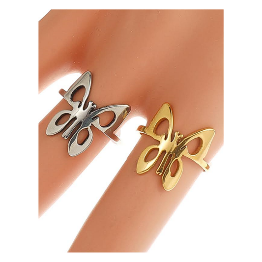 TR1690 - Stainless Steel Butterfly Ring