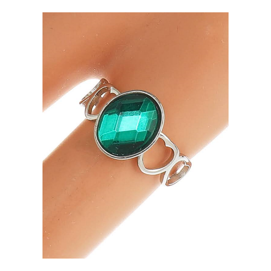 TR1736 - Stainless Steel Gemstone Ring