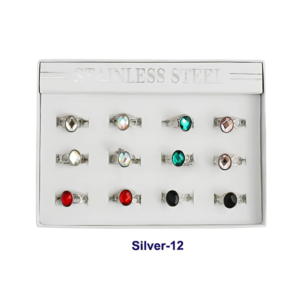 TR1736 - Stainless Steel Gemstone Ring