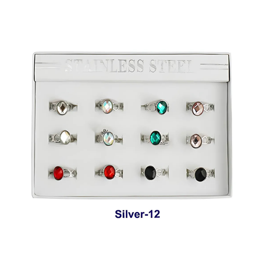 TR1736 - Stainless Steel Gemstone Ring