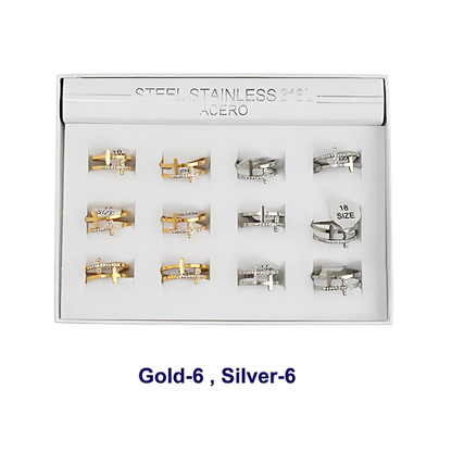 TR1752 - Stainless Steel Double Cross Ring