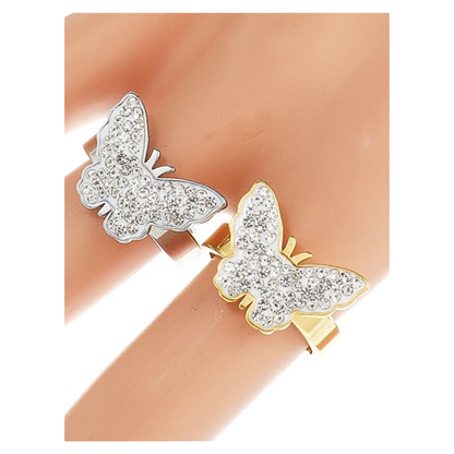 TR1755 - Stainless Steel Pavé Butterfly Ring