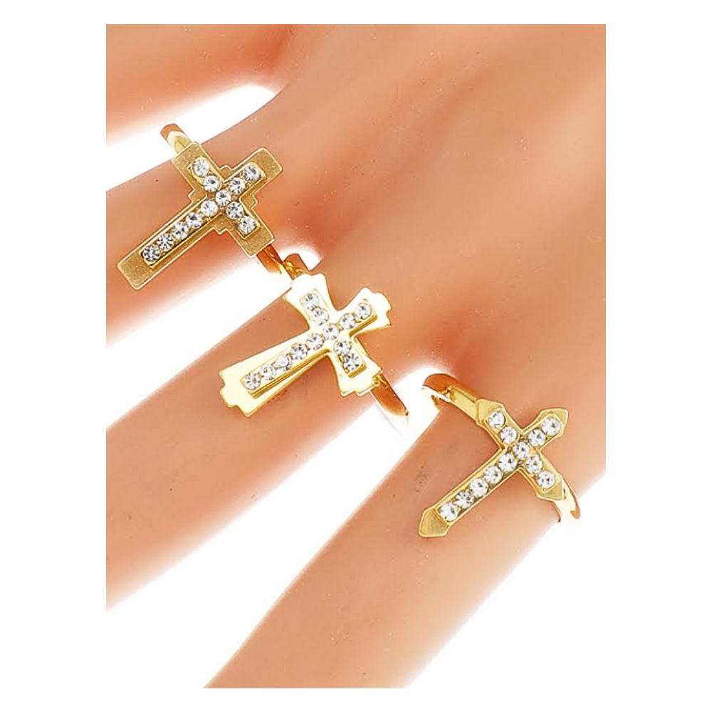 TR1757 - Stainless Steel Cross Ring