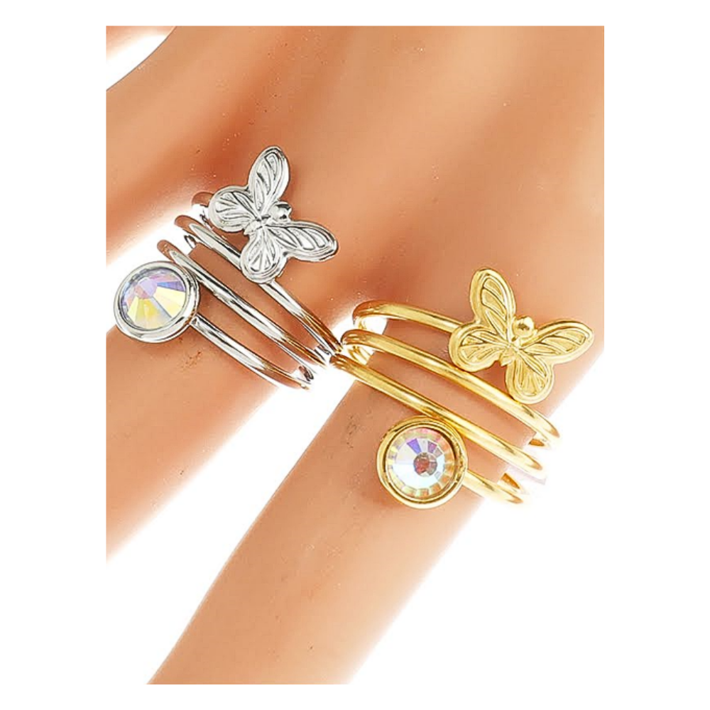 TR1773 - Stainless Steel Butterfly Twist Ring