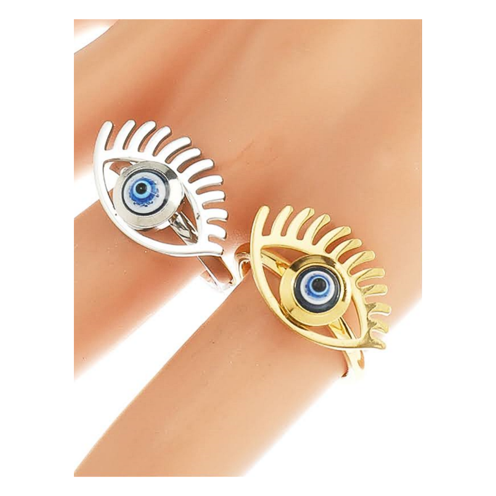 TR1820 - Stainless Steel Evil Eye Ring