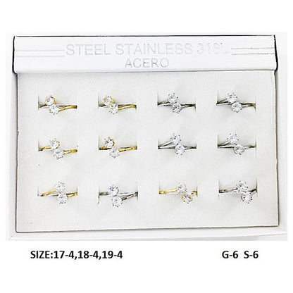 TR5031 - Stainless Steel Diamond Twist Ring