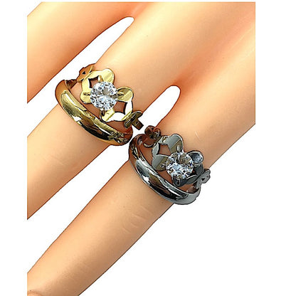 Stainless Steel Diamond Ring