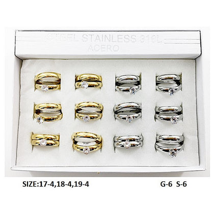 Stainless Steel Diamond Ring