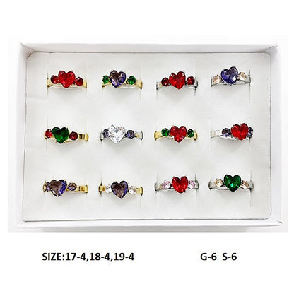 TR5038 - Stainless Steel Heart Diamond Ring