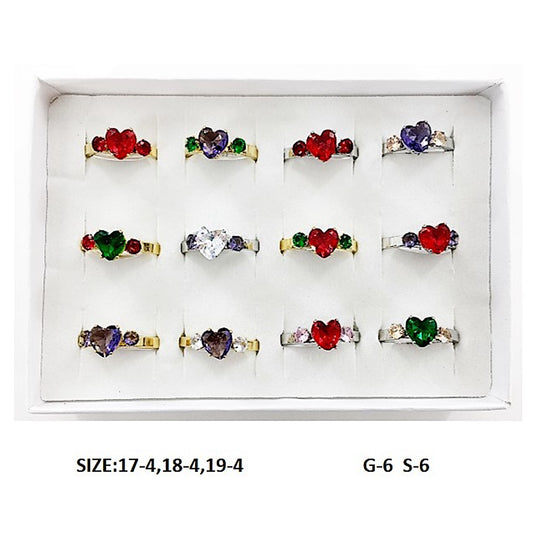 TR5038 - Stainless Steel Heart Diamond Ring