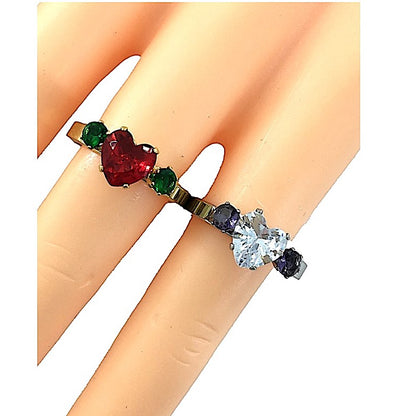 TR5038 - Stainless Steel Heart Diamond Ring
