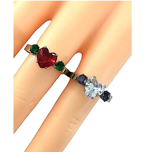 TR5038 - Stainless Steel Heart Diamond Ring