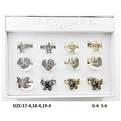 TR5041 - Stainless Steel Filigree Butterfly Ring