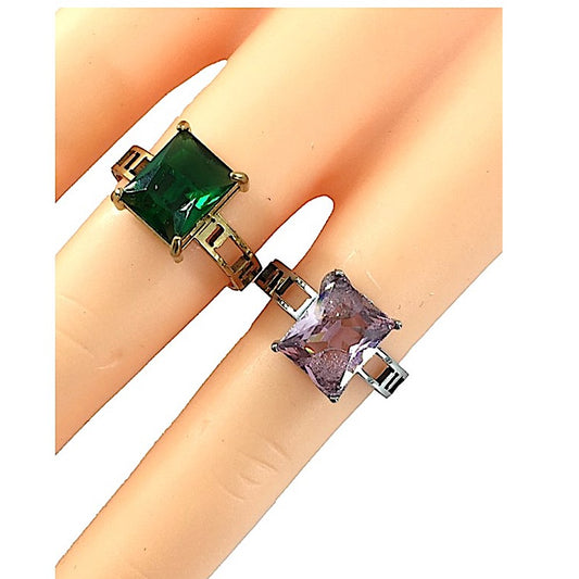 TR5047 - Stainless Steel Gemstone Ring