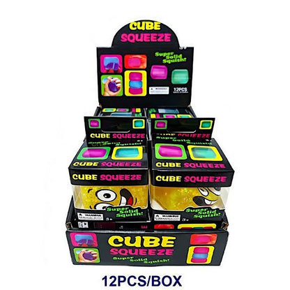 12 PCS Smiling Squeeze Cube Sensory Toy