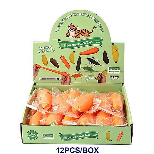 12 PCS Smug Carrot Decompression Squish Sensory Toy
