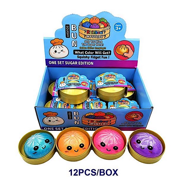 12 PCS Glitter Dumpling Squish Sensory Toy