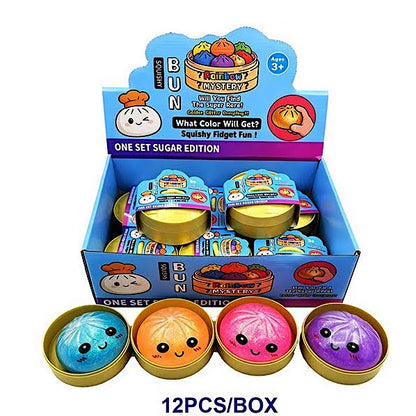 12 PCS Glitter Dumpling Squish Sensory Toy