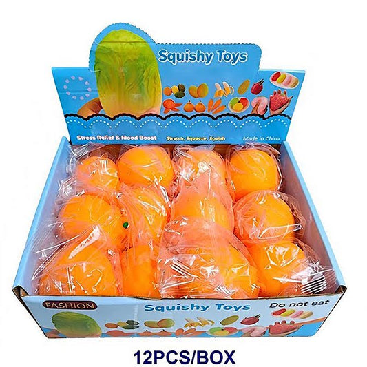 12 PCS Orange Decompression Squish Sensory Toy