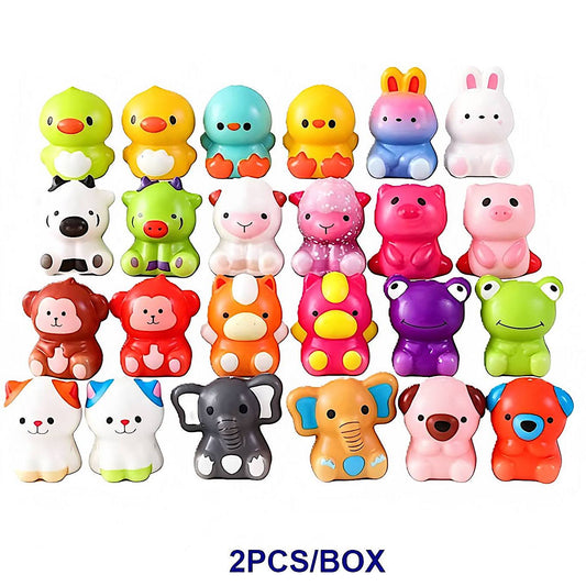 24 PCS Assorted Animal Decompression Squish Sensory Toy
