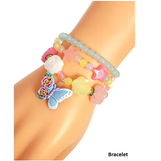 Butterfly Charm Bead Stretch Bracelet Set