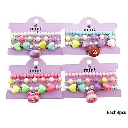 Cute Animals Charm Bead Stretch Bracelet Set