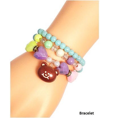 Cute Animals Charm Bead Stretch Bracelet Set