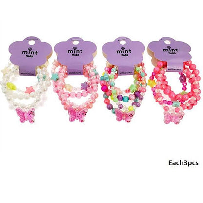 Butterfly Charm Bead Stretch Bracelet Set