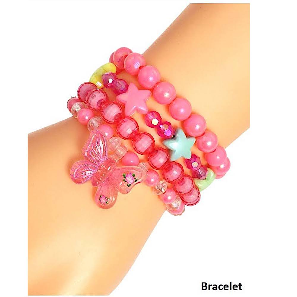 Butterfly Charm Bead Stretch Bracelet Set
