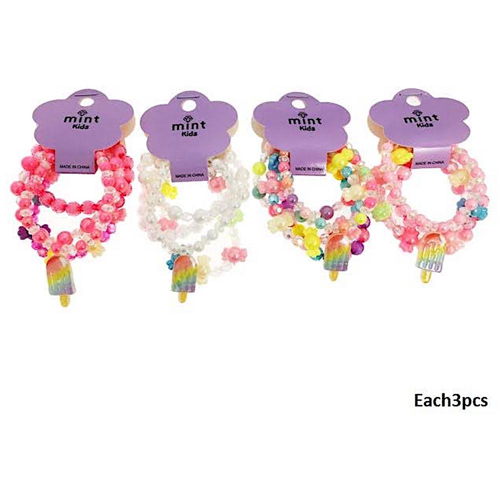 Popsicle Charm Bead Stretch Bracelet Set