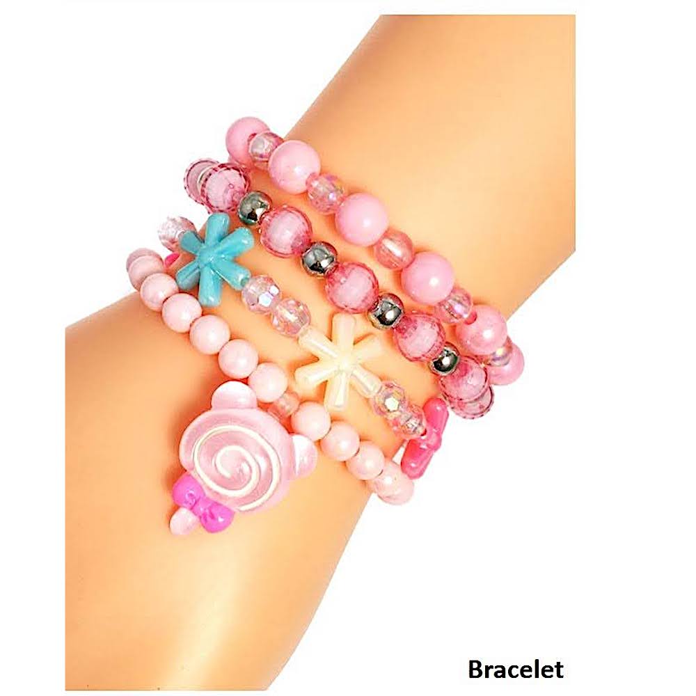 Bear Popsicle Charm Bead Stretch Bracelet Set