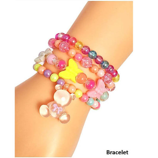 Teddy Bear Charm Bead Stretch Bracelet Set