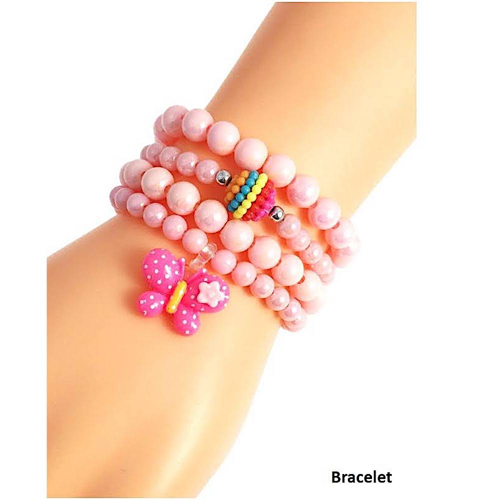 Butterfly Charm Bead Stretch Bracelet Set
