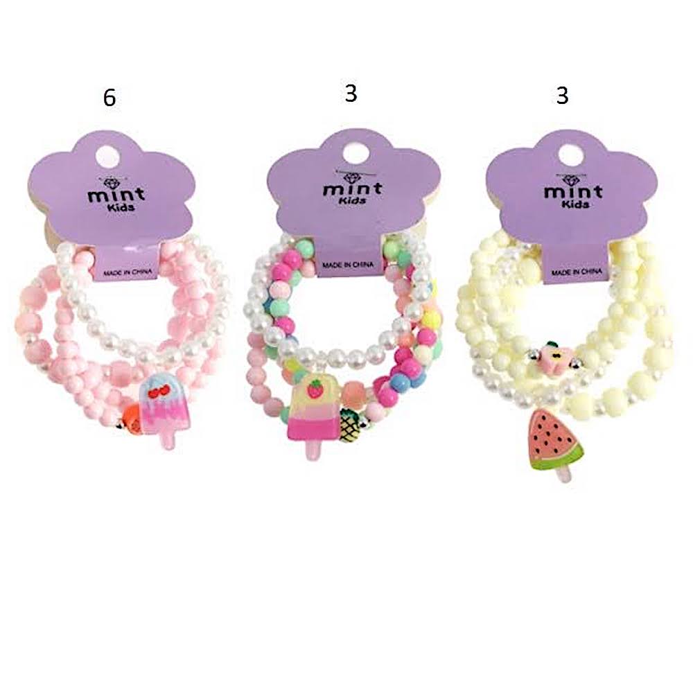 Popsicle Charm Bead Stretch Bracelet Set