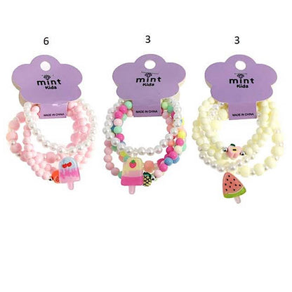 Popsicle Charm Bead Stretch Bracelet Set