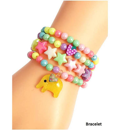 Elephant Charm Bead Stretch Bracelet Set
