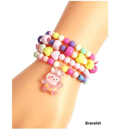 Bunny Charm Bead Stretch Bracelet Set