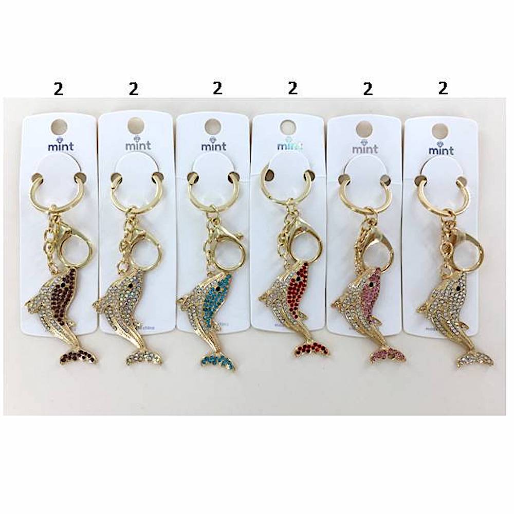 YK1036 - Rhinestone Whale Keychain