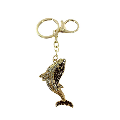 YK1036 - Rhinestone Whale Keychain